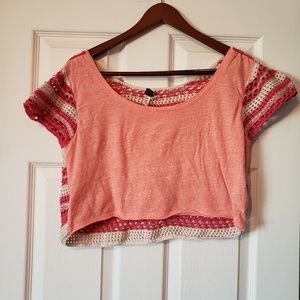 Free people we the free crochet crop top small